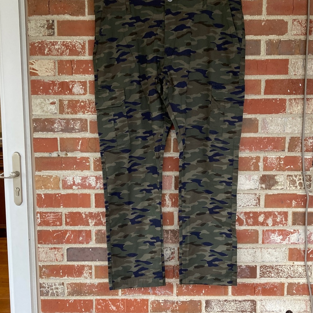 Lee Premium Select Cargo Pants Mens 40x32 Straight Leg Green Camo Motion Stretch